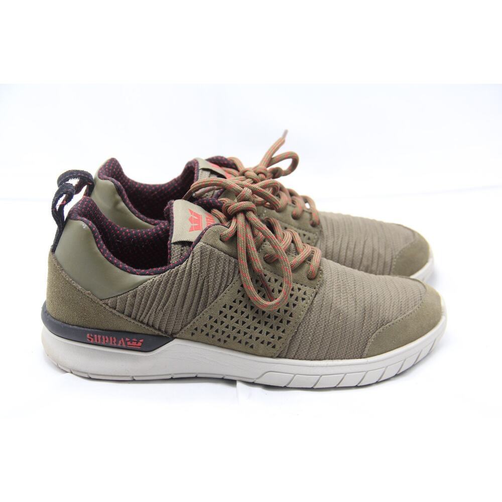 Supra Scissor Shoes Mens Size 9 Olive Green Comfort Sneakers 08027-364-M